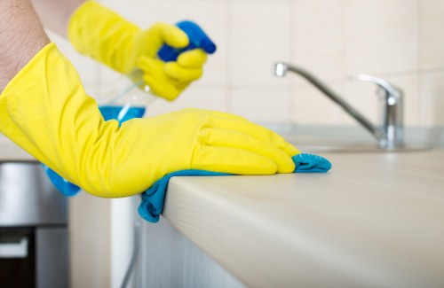 Employee reviewing modern slavery compliance documents at Chingford Carpet Cleaners